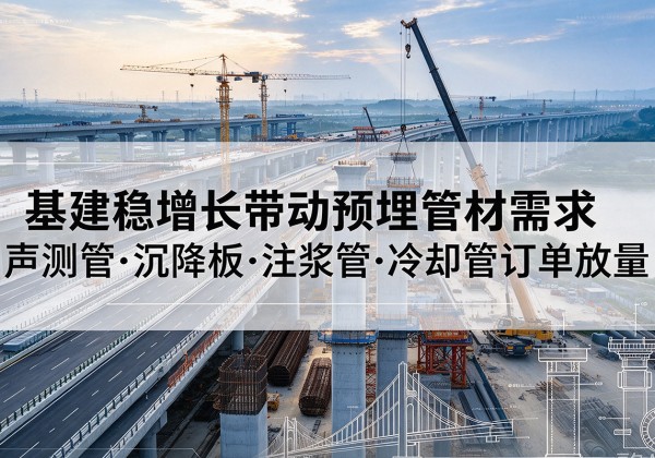 丹阳基建稳增长带动预埋监测管材需求，声测管、沉降板、注浆管订单持续放量